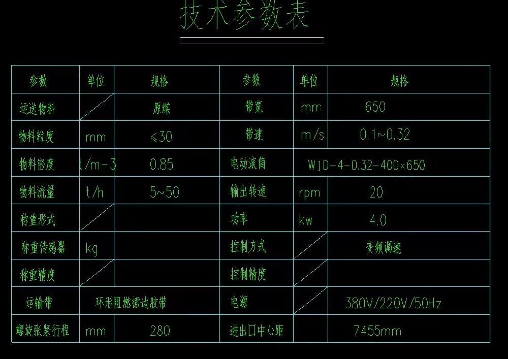 7米長稱重給料機，一般配置要求